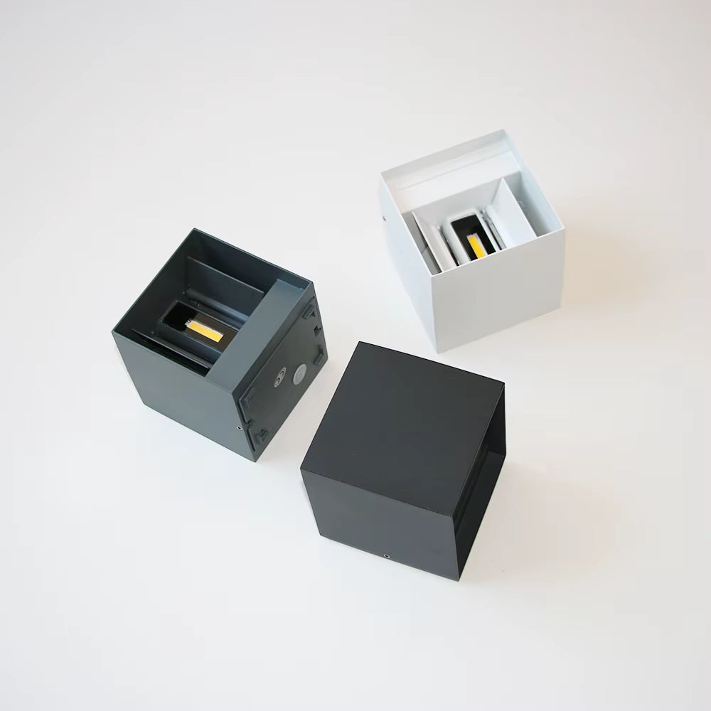 Modern Outdoor Waterproof Wall Lamp Square White Black Gray Aluminum Exterior Wall Lamp Outdoor Garage Porch Wall Light Fixtures