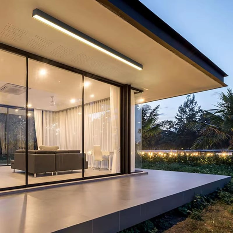 Minimalist Waterproof Long Outdoor Ceiling Light Entrance Hall Light Outdoor IP65 Villa Porch Garden Patio Exterio Wall Lamp