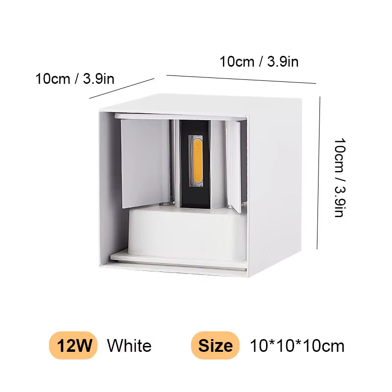 Aluminum LED Wall Lamp Outdoor Waterproof IP65 Interior Wall Light 12W24W Porch Garden Lights Living Room Street Stairs Lighting