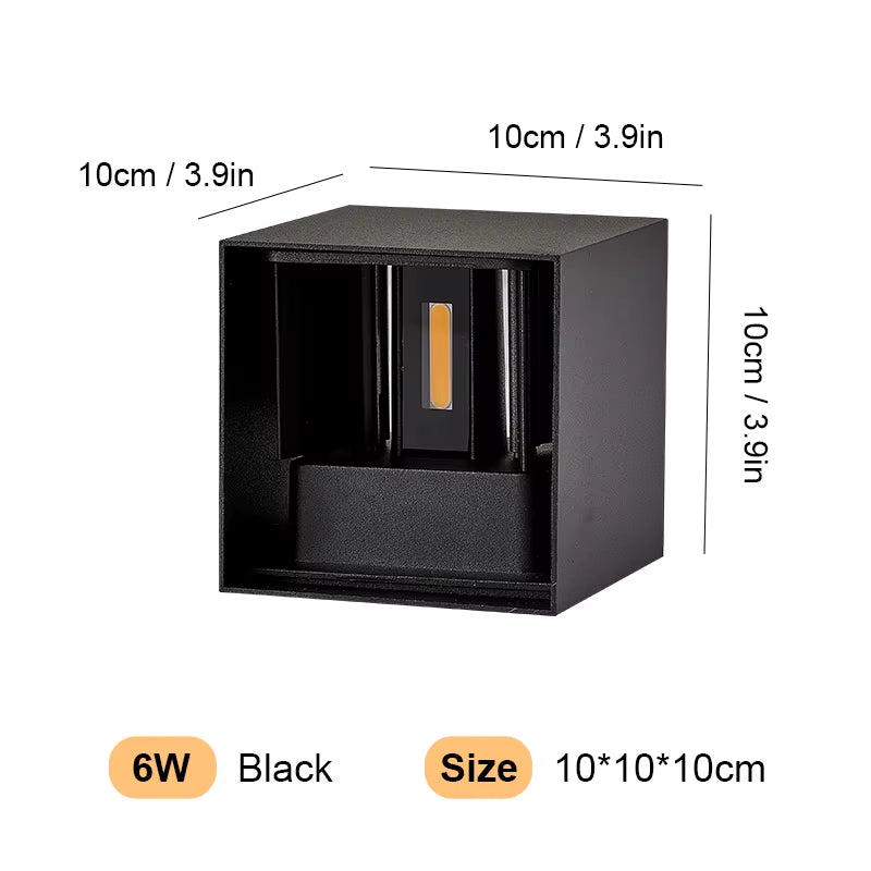 Aluminum LED Wall Lamp Outdoor Waterproof IP65 Interior Wall Light 12W24W Porch Garden Lights Living Room Street Stairs Lighting