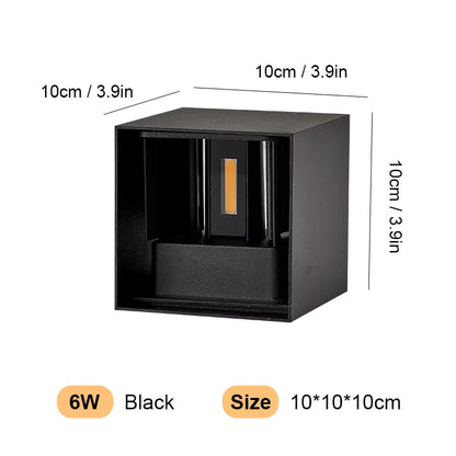 Aluminum LED Wall Lamp Outdoor Waterproof IP65 Interior Wall Light 12W24W Porch Garden Lights Living Room Street Stairs Lighting