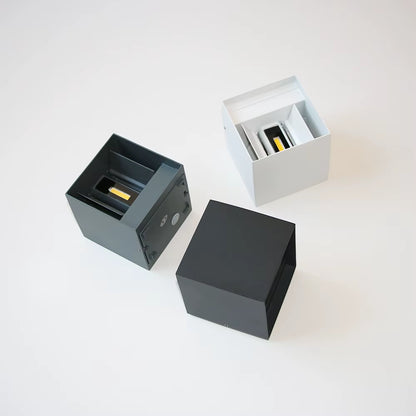 Modern Outdoor Waterproof Wall Lamp Square White Black Gray Aluminum Exterior Wall Lamp Outdoor Garage Porch Wall Light Fixtures