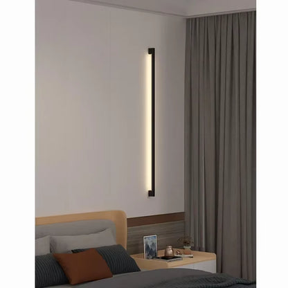 Modern Extremely Narrow Black Long Strip Wall Lamp Corridor Bedroom Bedside Living Room Decoration Bar Shape Lighting Fixtures
