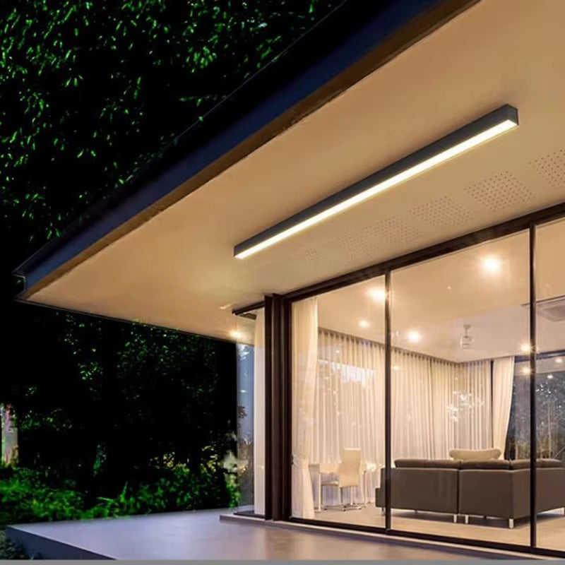 Minimalist Waterproof Long Outdoor Ceiling Light Entrance Hall Light Outdoor IP65 Villa Porch Garden Patio Exterio Wall Lamp