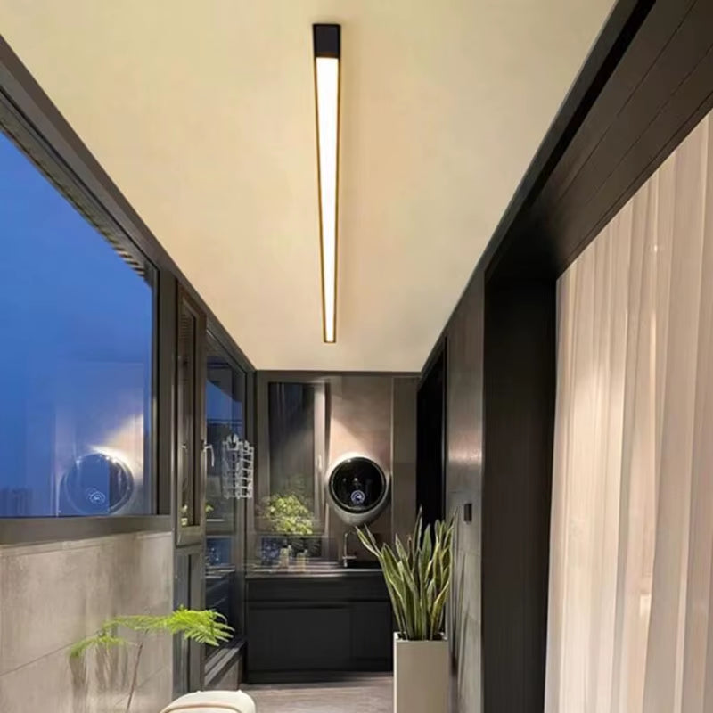 Minimalist Waterproof Long Outdoor Ceiling Light Entrance Hall Light Outdoor IP65 Villa Porch Garden Patio Exterio Wall Lamp